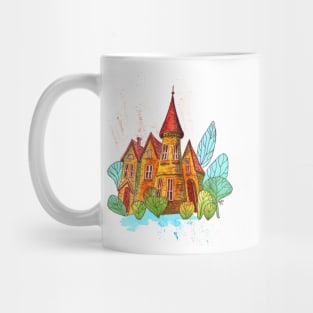 Victorian House Watercolor Illustration Mug